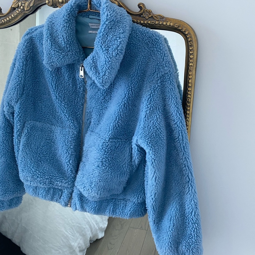 Blue teddy coat / jacket